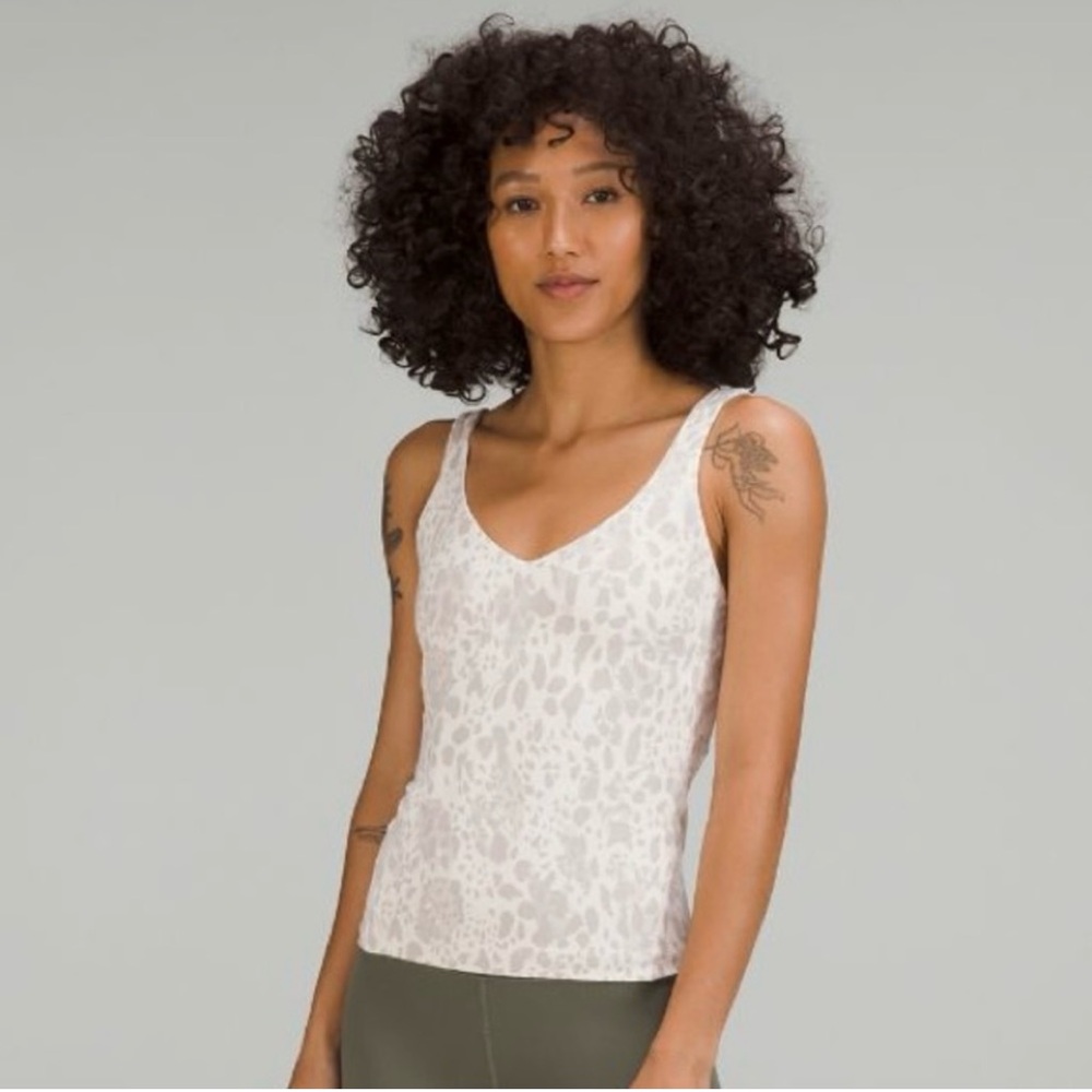 Lululemon Align White Leopard Print Tank Top